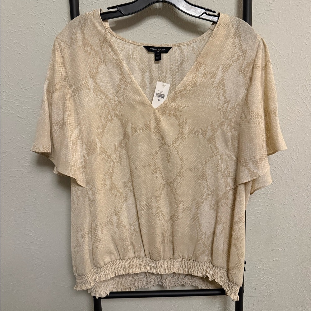 NWT Banana Republic Blouson Flowy Print Blouse Size XL